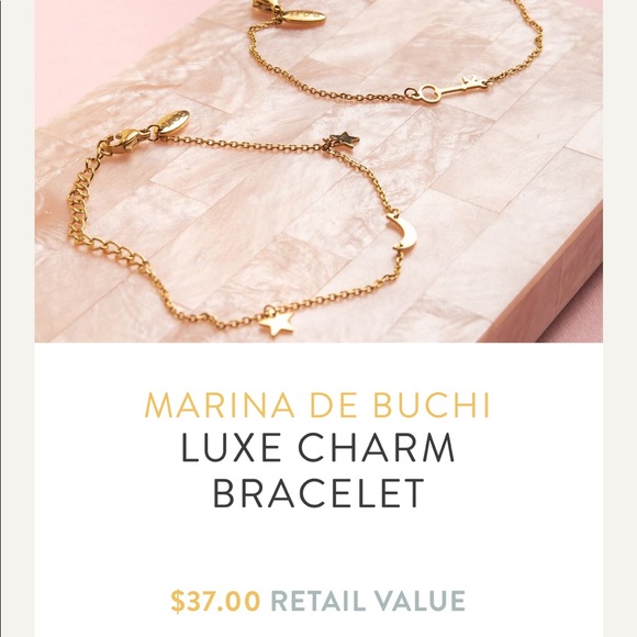 Moon and Stars Luxe Gold Charm Bracelet - Picture 1 of 5